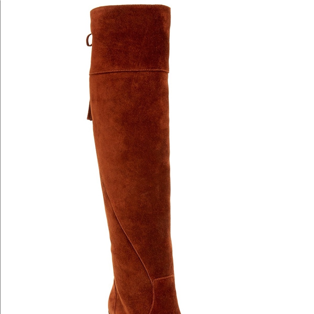Over the knee- leather tie heeled boots - Picture 2 of 7